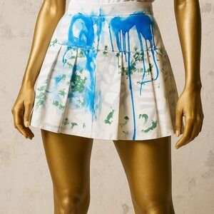 Blue and Green Patterned Women's Skirt